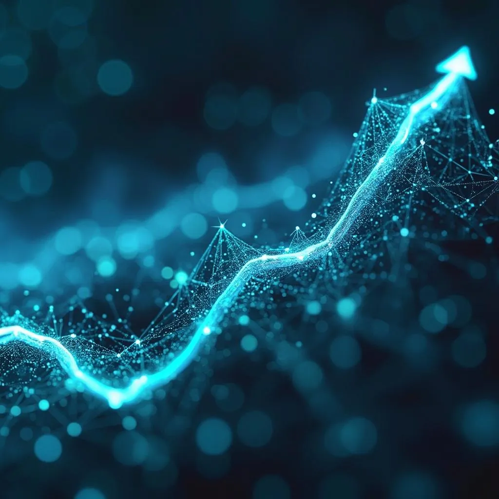Graphique financier abstrait avec IA